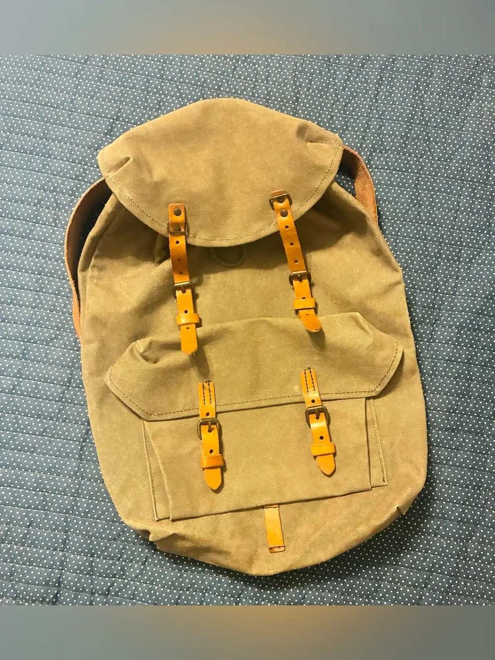 **NWOT** J. PETERMAN COMPANY HEAVY CANVAS/ LEATHER BACKPACK